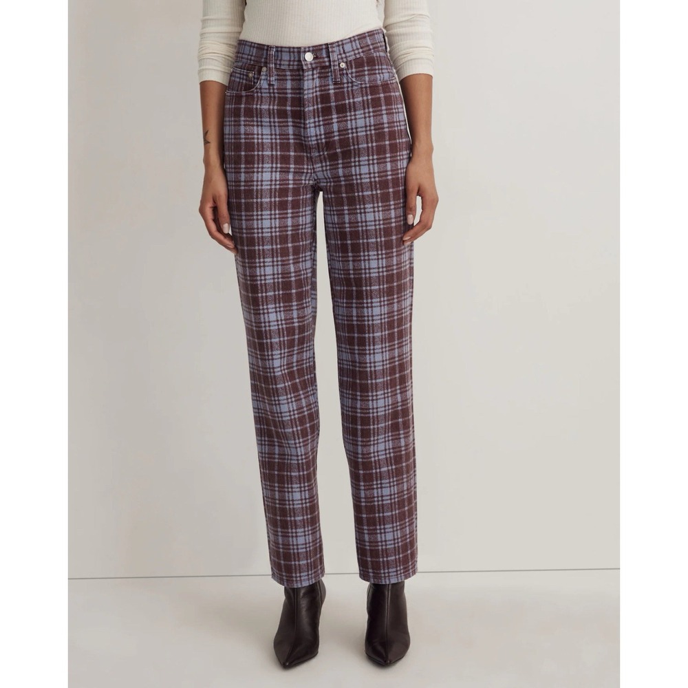 NEW Madewell Jeans Women Size 27 The Perfect Vintage Straight Leg Cabernet Plaid